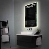 Espejo LED Vertical | Control por interruptor de pared | Luz blanca neutra - Reyze Seria Good Vibes Model 6